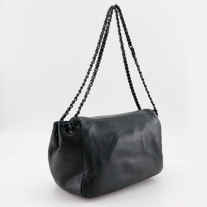 Chanel W Chain Shoulder Studded Coco Mark Lambskin Black Ladies Shoulder Bag