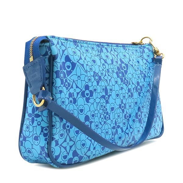 Louis Vuitton Accessory Pouch Pochette Cosmic PVC Blue Gold Hardware Takashi