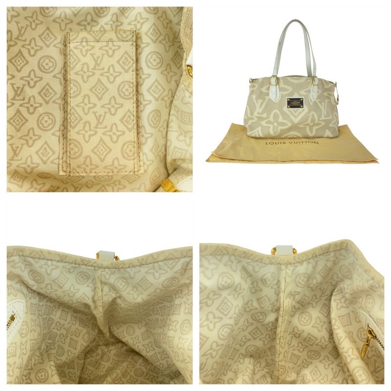 Louis Vuitton Taisienne GM Beige Cream Canvas/leather M95675 Tote Bag Shoulder