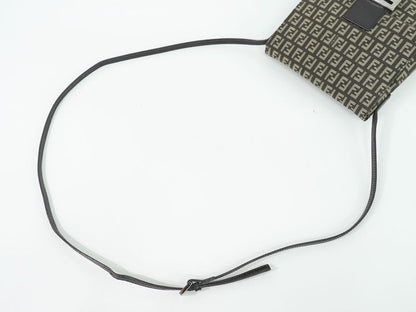 Authentic Fendi Zucchino Shoulder Bag Pochette Canvas Brown 8bt075 Zucchino Bag