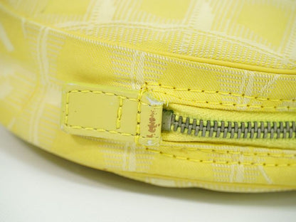 Authentic Chanel Coco Mark New Travel Line Pouch Small Pouch Nylon Yellow New