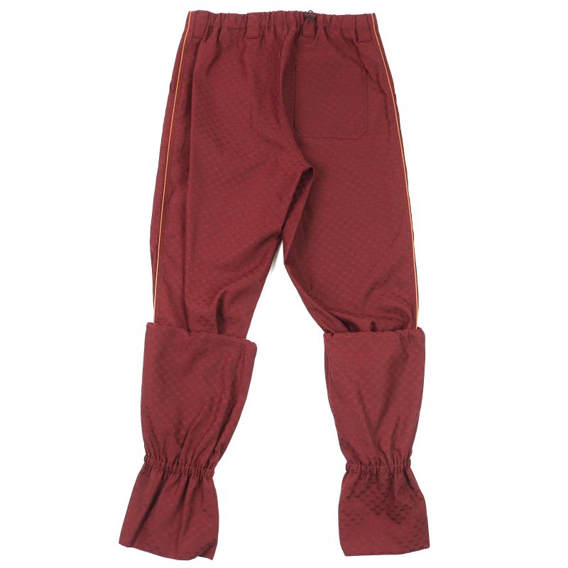 Gucci 20SS 614939 Cotton GG Jacquard Layered Hem Design Pants Worn On The