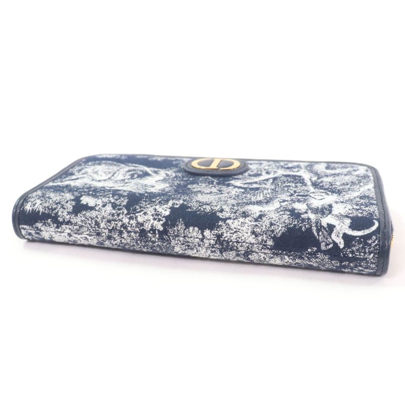 Christian DIOR S2094unjr 30 Montaigne Voyageur Long Wallet Reverse Toile De