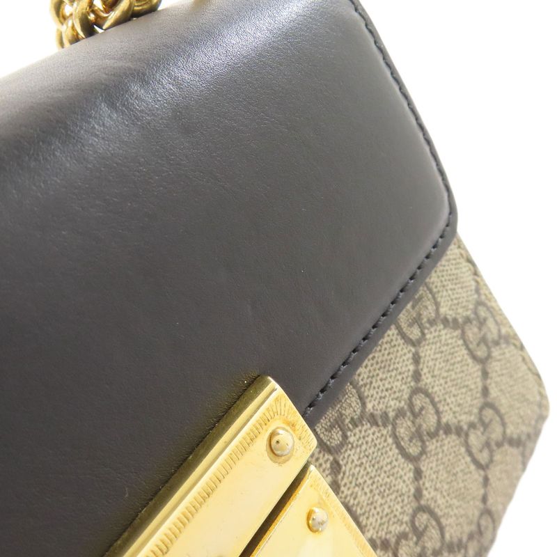 Gucci 409487 GG Chain Shoulder Bag PVC Ladies