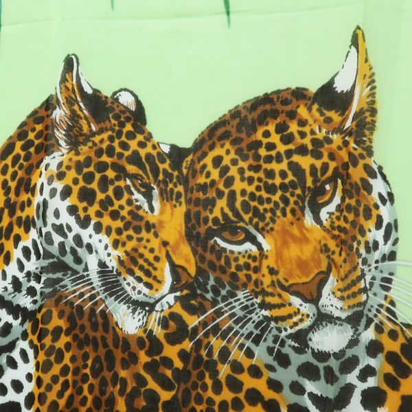 Hermes Pareo Large Shawl 100% Cotton Jungle Leopard Panther Hermes