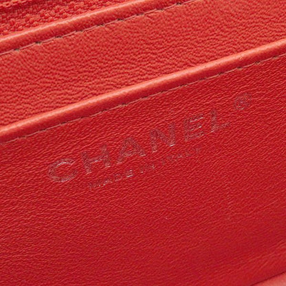 Chanel Shoulder Bag Mini Matelasse Chain Shoulder Lambskin Red Silver Hardware