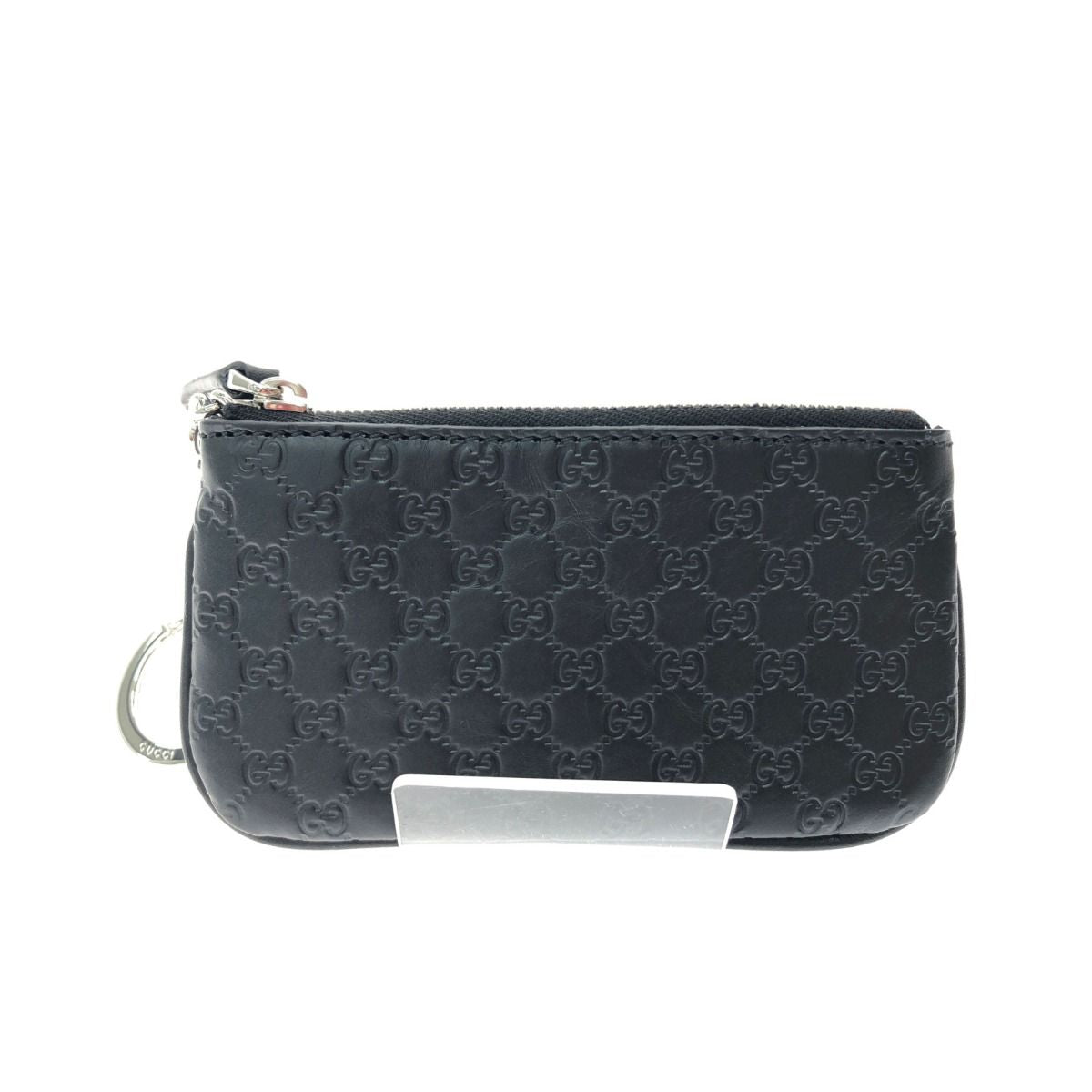 Gucci Men's Coin Case Micro Gucci Guccissima Coin Purse 544476 Black