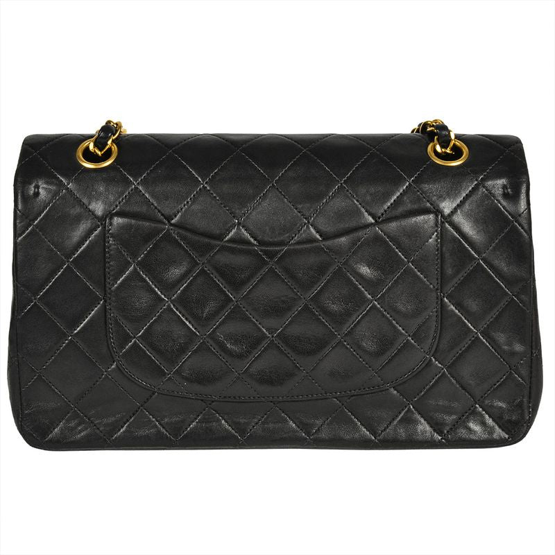 Chanel Matelasse 25 Chain Shoulder Bag Lambskin A01112 Black Gold Hardware Coco