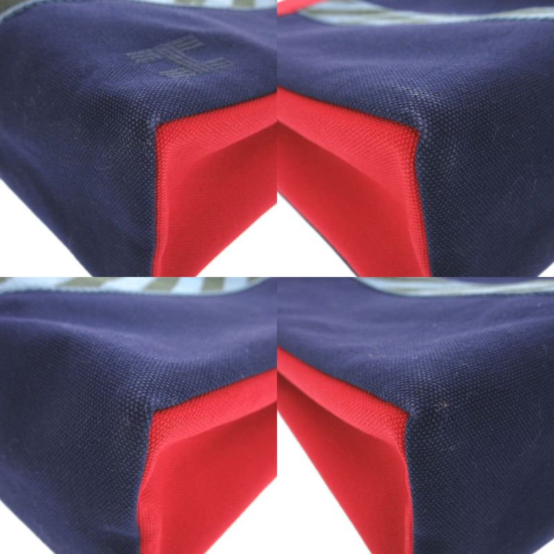 Hermes Gimetto Jumping High Case 456116 Clutch Bag Canvas/cotton Navy Blue 1032