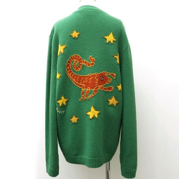 Gucci Cardigan #S 175 92A Wool Green DIY Scorpion Initial Thick Gucci