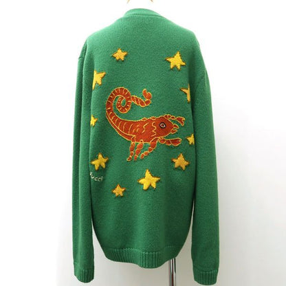 Gucci Cardigan #S 175 92A Wool Green DIY Scorpion Initial Thick Gucci