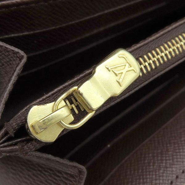 Louis Vuitton Long Wallet Portefeuille Sarah Damier Canvas Damier Ebene Gold