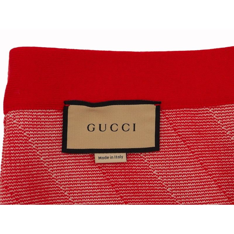 Gucci Striped Skirt Bottoms Women's Wool Red Ivory #xs Italy