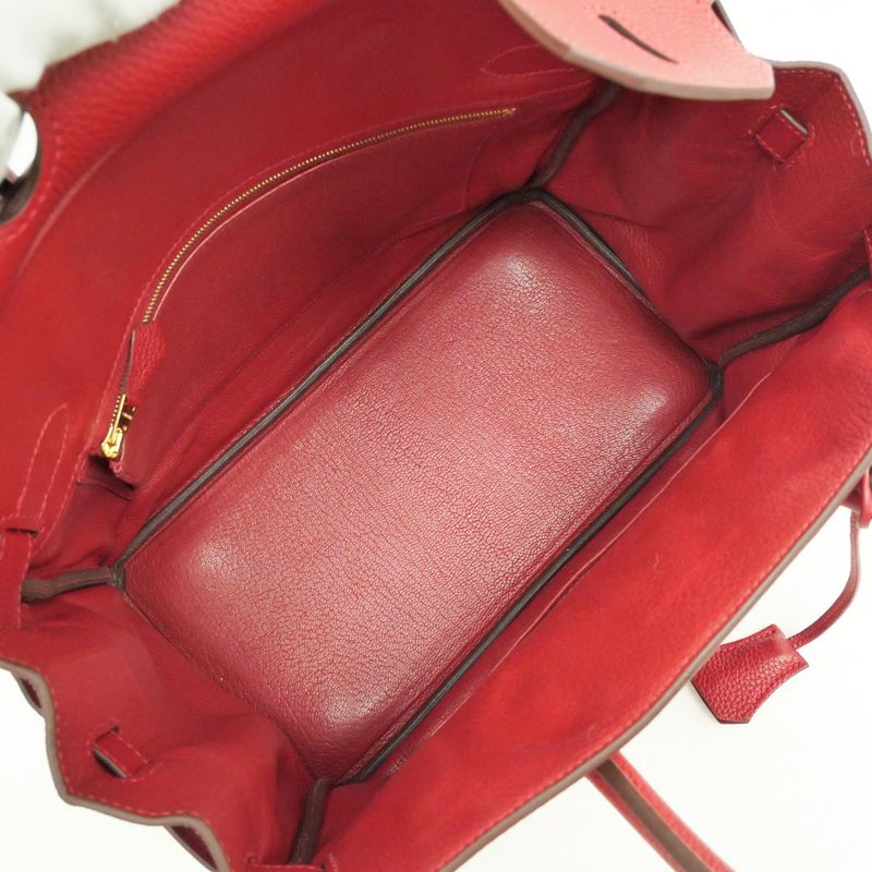 Hermes Birkin 30 Tote Bag Red Togo A Stamp Manufactured In 2017 Gold