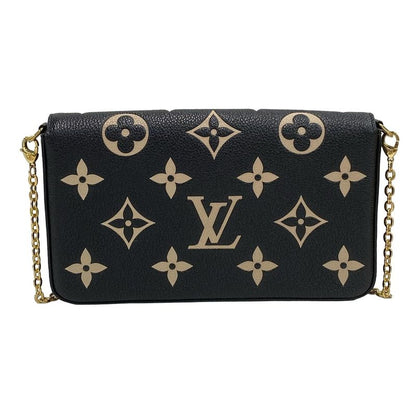Louis Vuitton Wallet Bicolor Monogram Empreinte Pochette Felicie M80482 Black