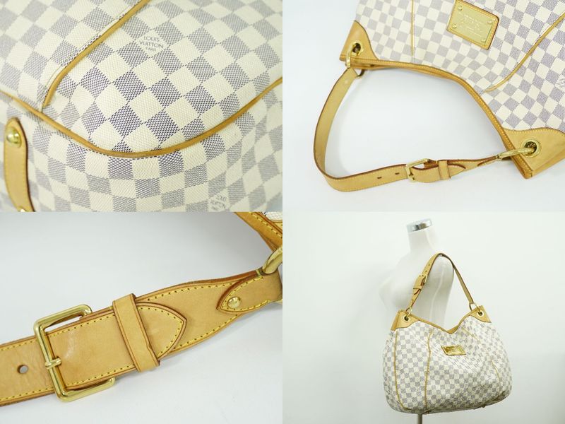 Authentic Louis Vuitton LV Galiera GM Damier Azure Tote Bag Shoulder Bag White