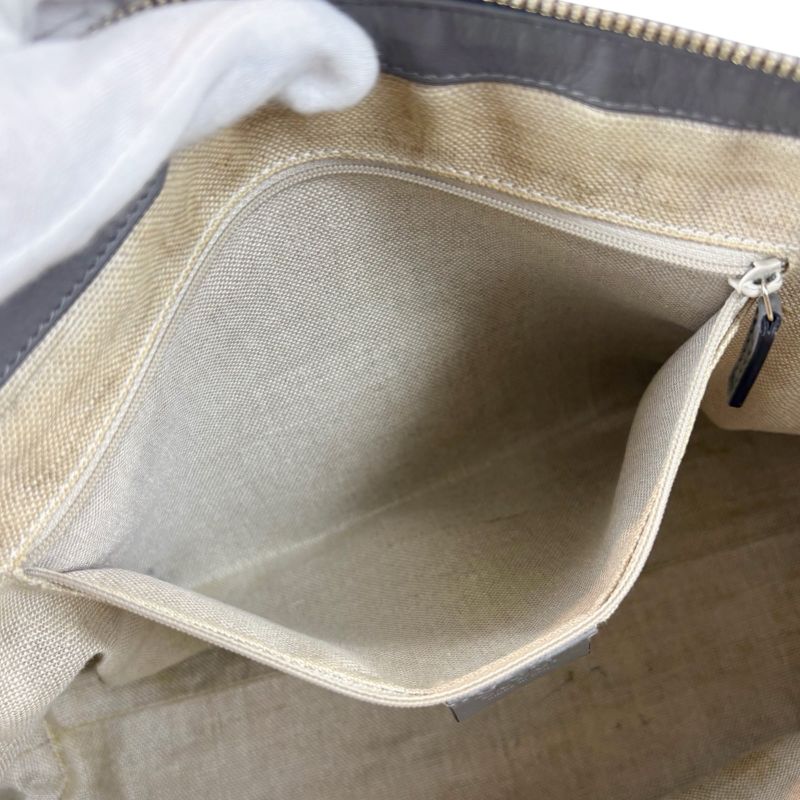 Gucci Micro Shimmer Leather Mini Tote Bag Shoulder Bag 2WAY Light Gray Leather