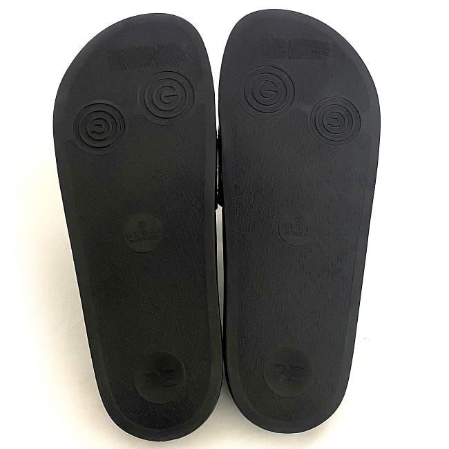 Gucci Shower Sandals Black Tricolor 308234 Never Worn