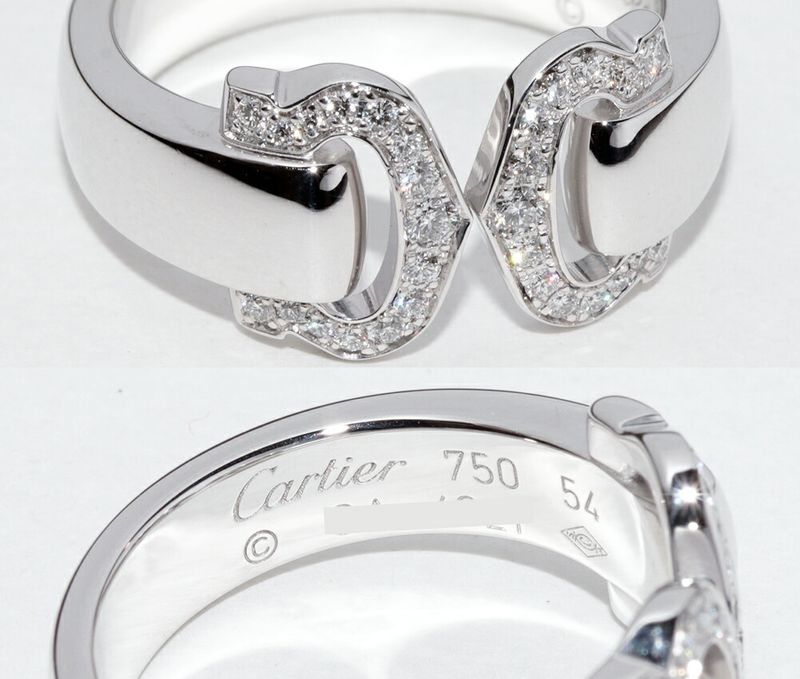 Cartier Ring 18K White Gold 30P Diamonds 2C Boucle Ruche Ring