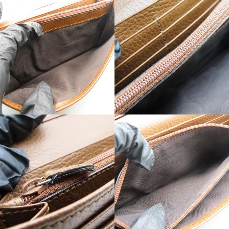 Gucci Long Wallet 346058 GG Canvas Leather Brown Fold Small Women Ladies Women