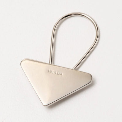 Prada Key Holder Triangle Plate Triangle Logo Charm Key Ring 20240807 Ra0730