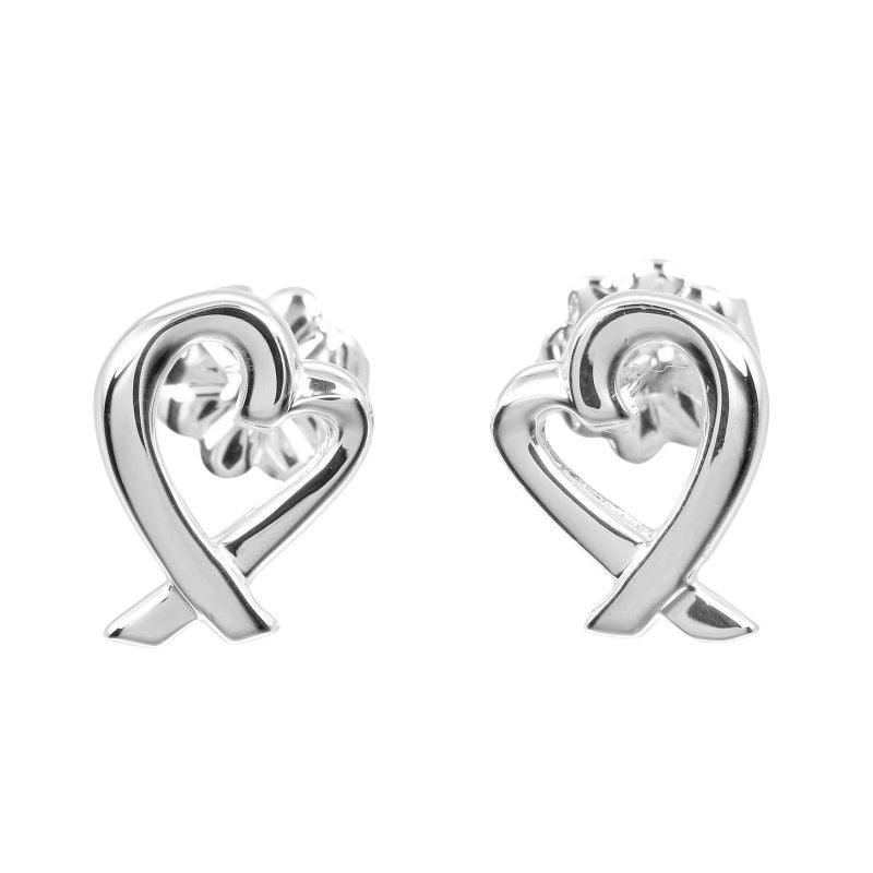 Tiffany & Co Loving Heart 925 Silver Ladies 1.56g Earrings