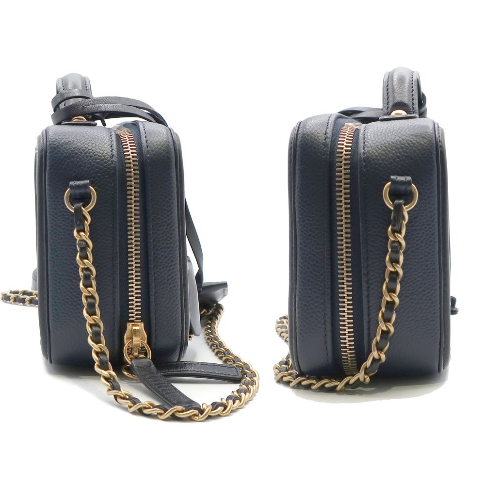 Chanel Chanel CC Filigree Vanity Chain Shoulder Bag Navy