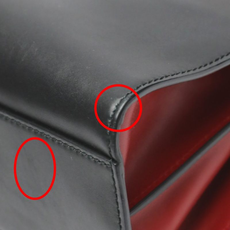 Gucci 459076 Leather Bamboo 2-way Bag Handbag Gucci Black