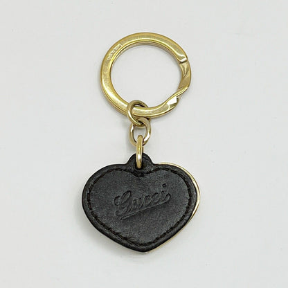 Gucci Key Holder Heart-Shaped Leather Gold X Brown