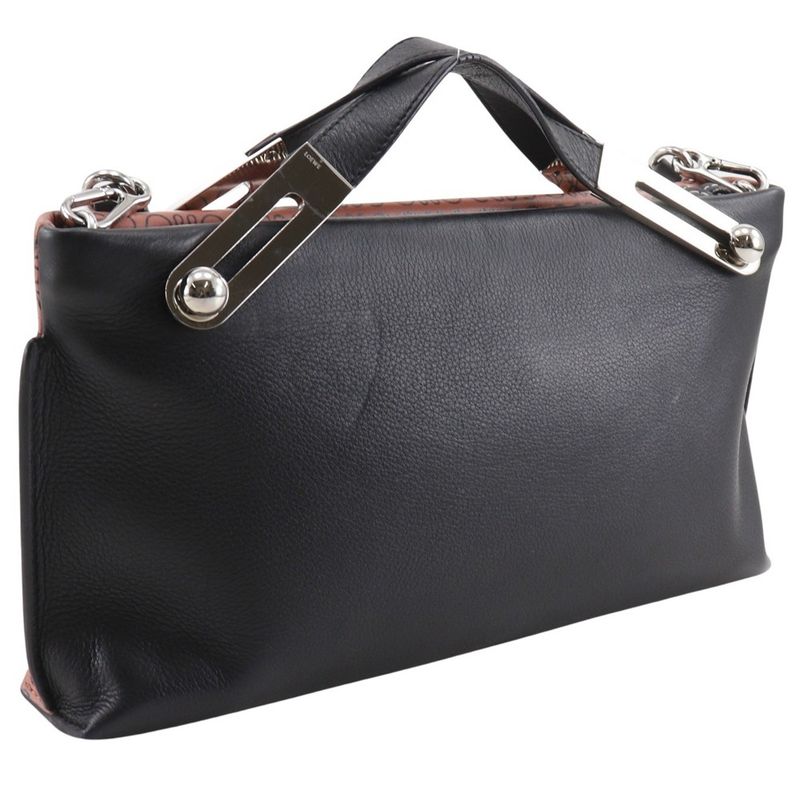 Loewe Missy Small Anagram 2WAY Shoulder Calf Black/pink Ladies Handbag