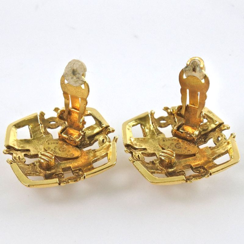 Chanel Coco Mark Vintage Gold Plated Gold 23 Ladies 23g Earrings