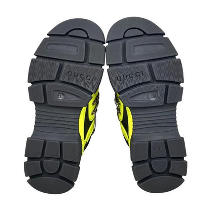 Gucci Sneakers Flash Trek 543162 7 1 2 Size Mesh Logo Yellow Grey Pink Gucci