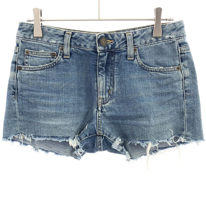 Saint Laurent Paris 16ss Cutoff Denim Shorts 375916 Indigo Blue 25
