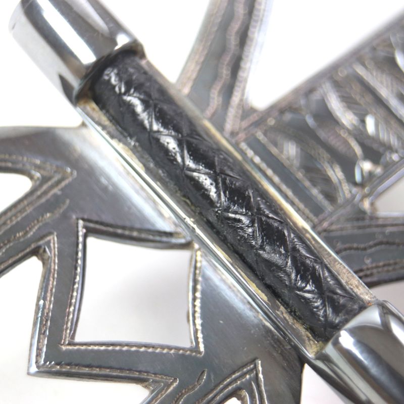 Hermes Touareg Hand Engraved Design Chrome Color Leather Use Belt Buckle Sv925