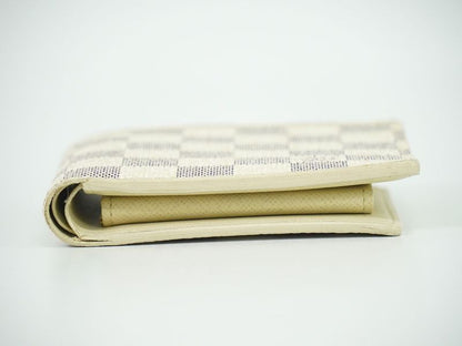 Authentic Louis Vuitton LV Portefeuille Marco Damier Azure Fold Wallet White