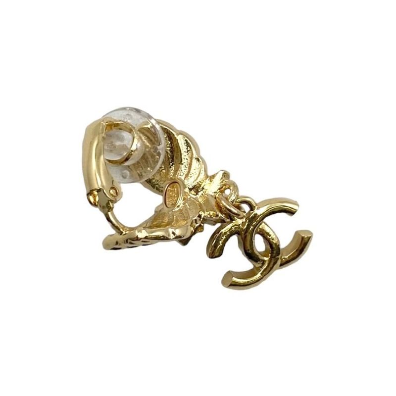 Chanel Earrings Coco Mark CC Logo Star Rhinestone Pearl Gold Chanel