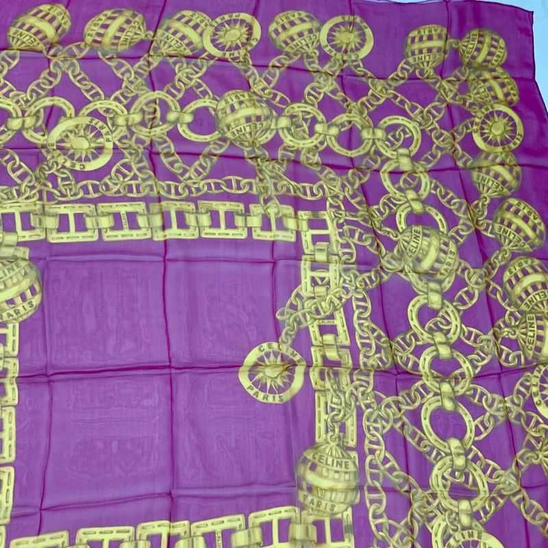 Celine Large 130x130cm (51.18in) Silk Scarf Stole Pink