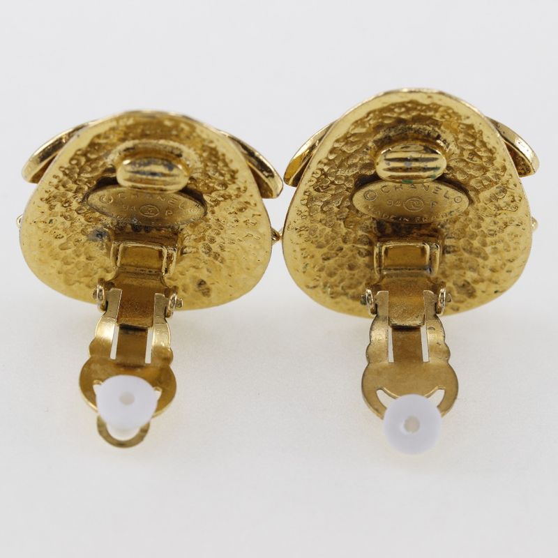 Chanel Coco Mark Vintage Gold Plated 94P Ladies 25.6g Earring