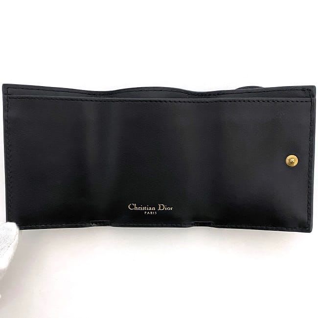 Christian Dior Trifold Wallet Black Saddle