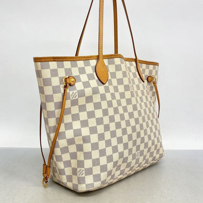 Louis Vuitton Tote Bag Damier Azure Neverfull MM N51107 White Ladies