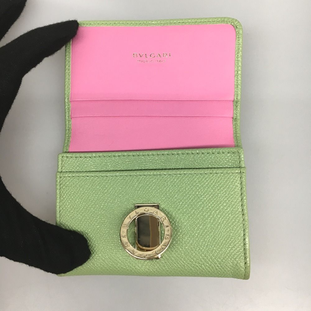 Bvlgari Bvlgari Card Case Green X Pink