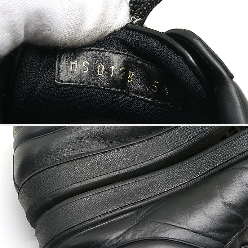Louis Vuitton Luxembourg Line Sneakers 5.5 Leather Black