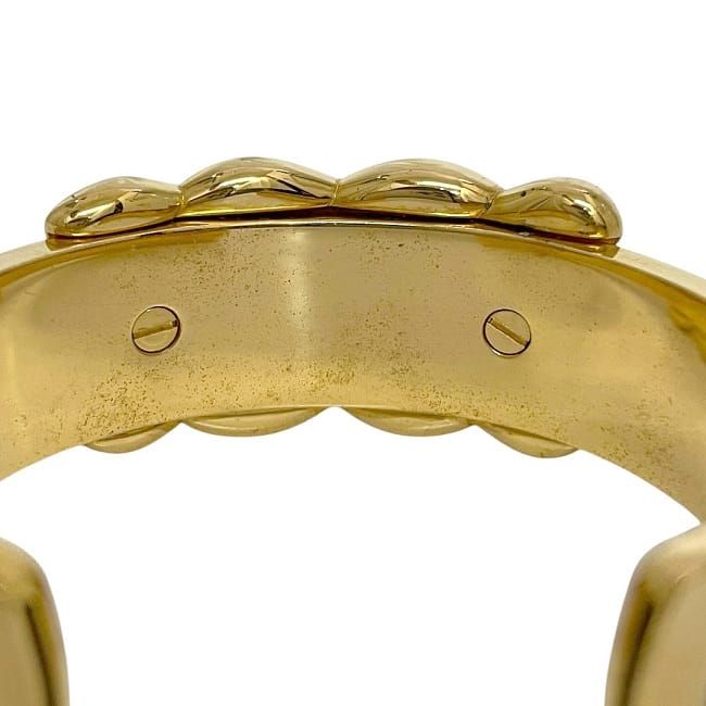 Hermes Bangle Gold Brown Excellent Condition GP Croc Used Hermes