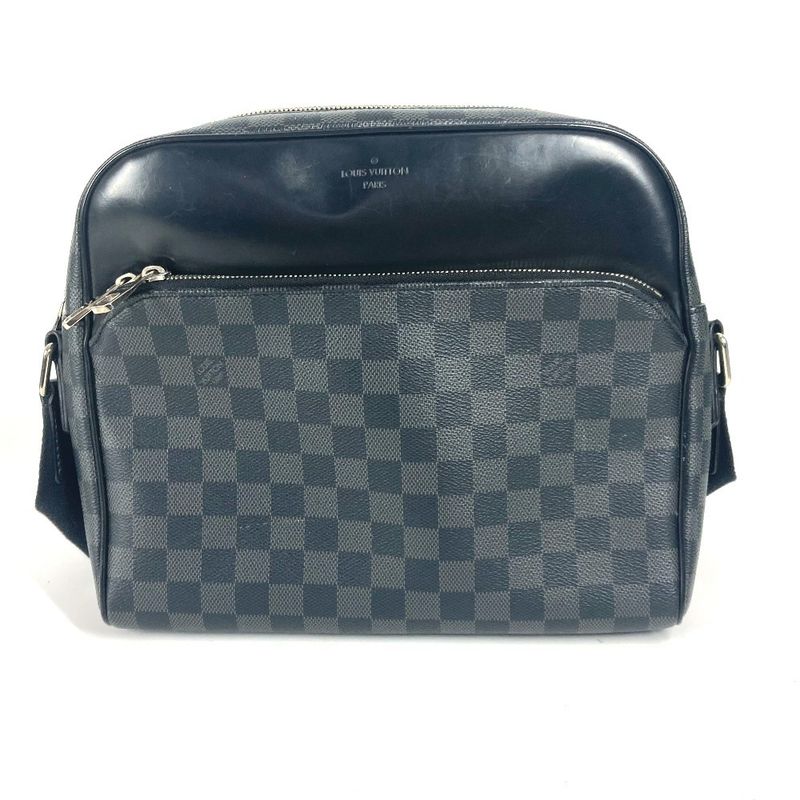Louis Vuitton Shoulder Bag Dayton PM N41408 Damier Graphite Canvas Black