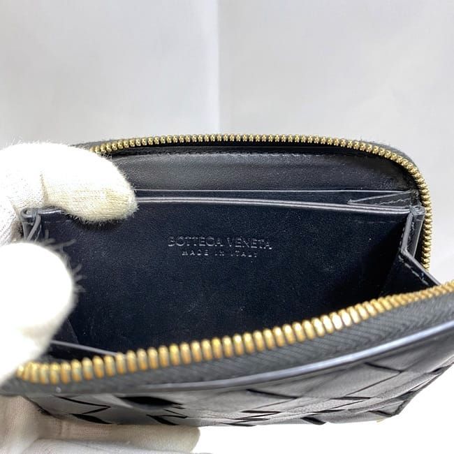 Bottega Veneta Coin Case Ec21504 Black Intrecciato