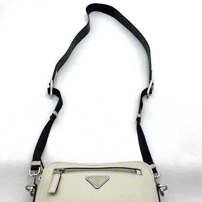 Prada 2vh063 Shoulder Bag Saffiano White Leather Women Men Fashion