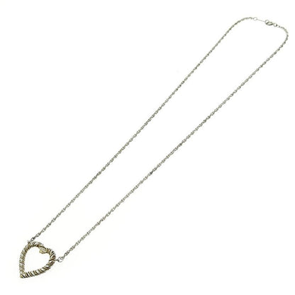 Tiffany & Co Silver Gold Twisted Heart Necklace 7.9g 925 750 Engraved 393969