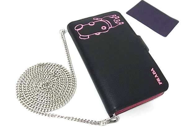 Prada Maria Saffiano Leather Iphone X/XS Phone Case In Black Bj6599