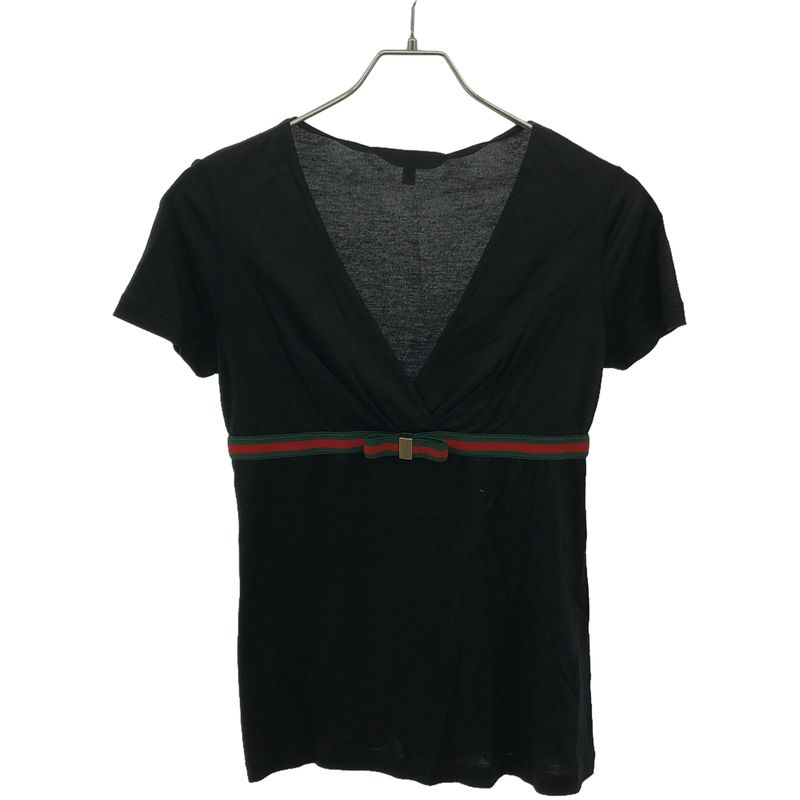 Gucci Sherry Line Ribbon Rayon Top 284477 X6239 Black S