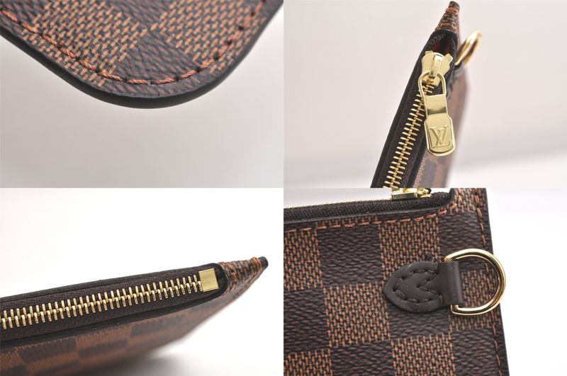 Louis Vuitton Damier Neverfull Pouch Wallet Clutch Bag LV 3392n